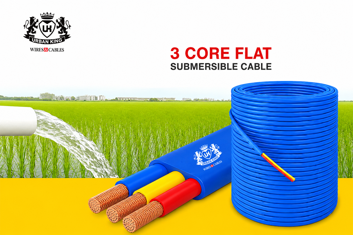Submersible 3 Core Flat Cable
